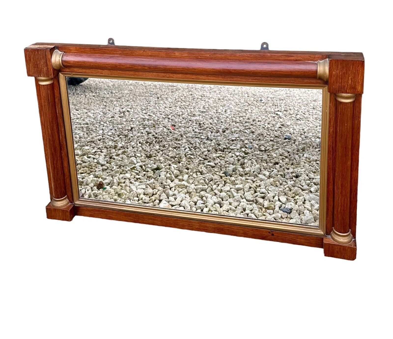 Beautiful Antique Edwardian, Overmantel Mirror Architectural Form 85cm By 50cm photo Home Decor