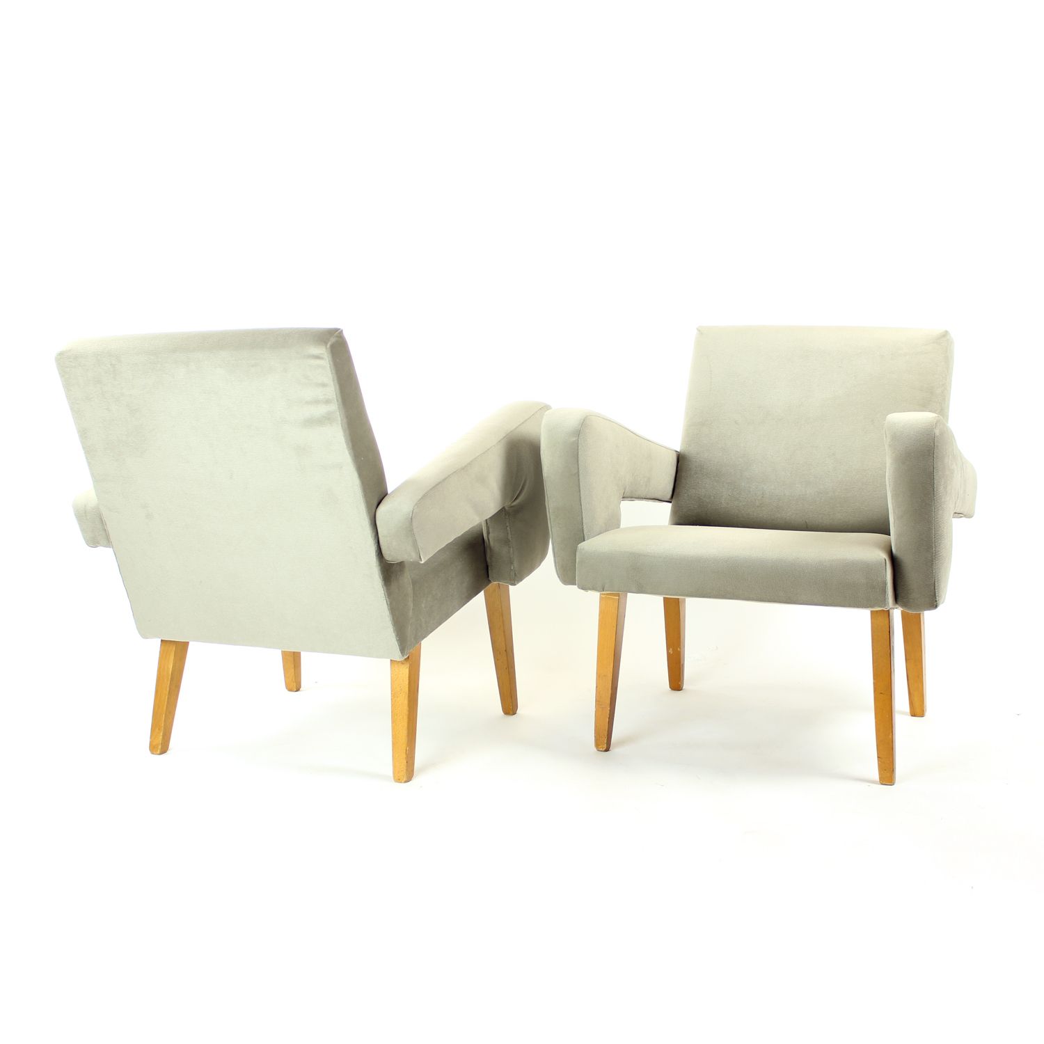 photo for sale Set Of Two Midcentury Armchairs With Stool, Czechoslovakia 1960s