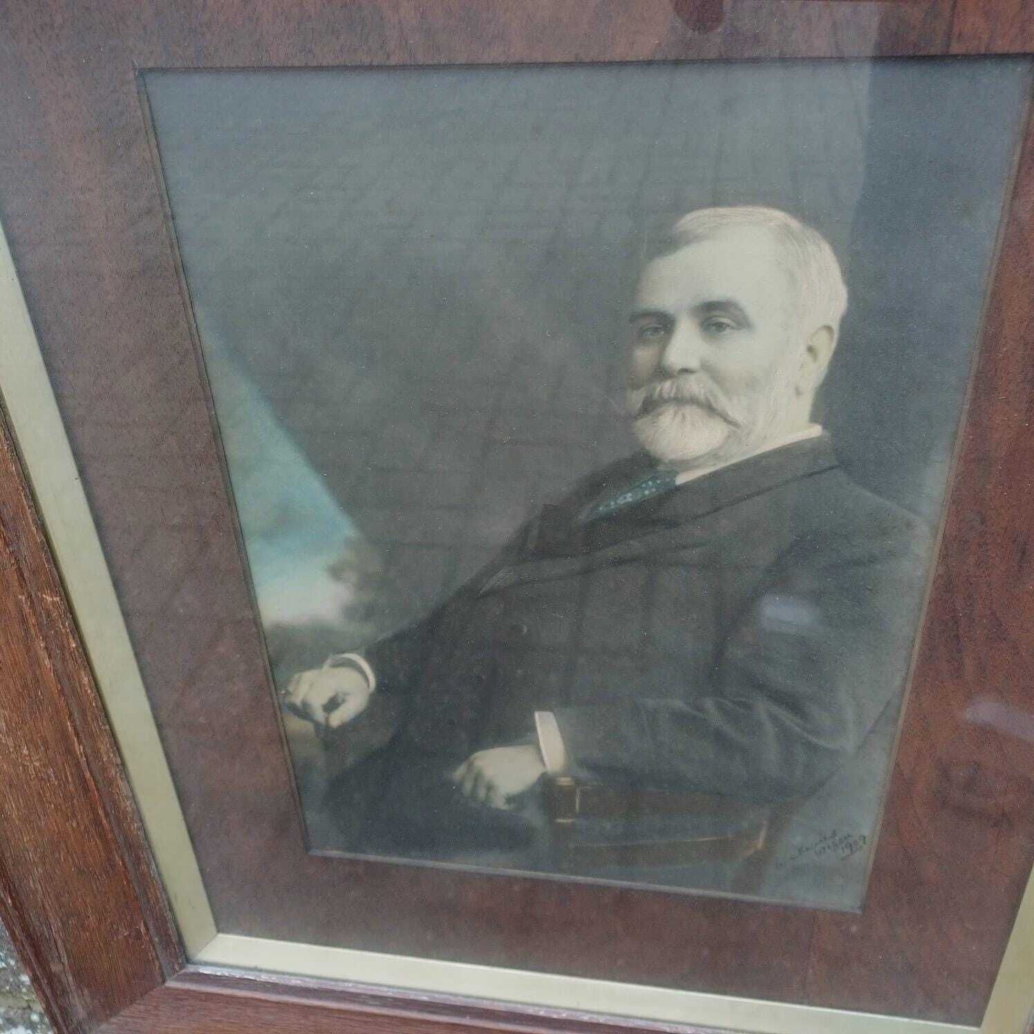 Antique Frame Photo In Stunning Wooden Glazed Frame – 1909 Oak Frame, Photo By William Skewes, Wigan Photographer photo 100.0