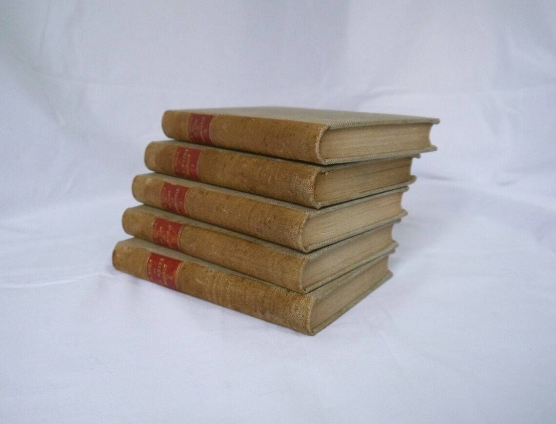 Vintage Set Of 5 French Novels Set Of Alexandre Dumas Books Early 1900's French Novels photo for sale