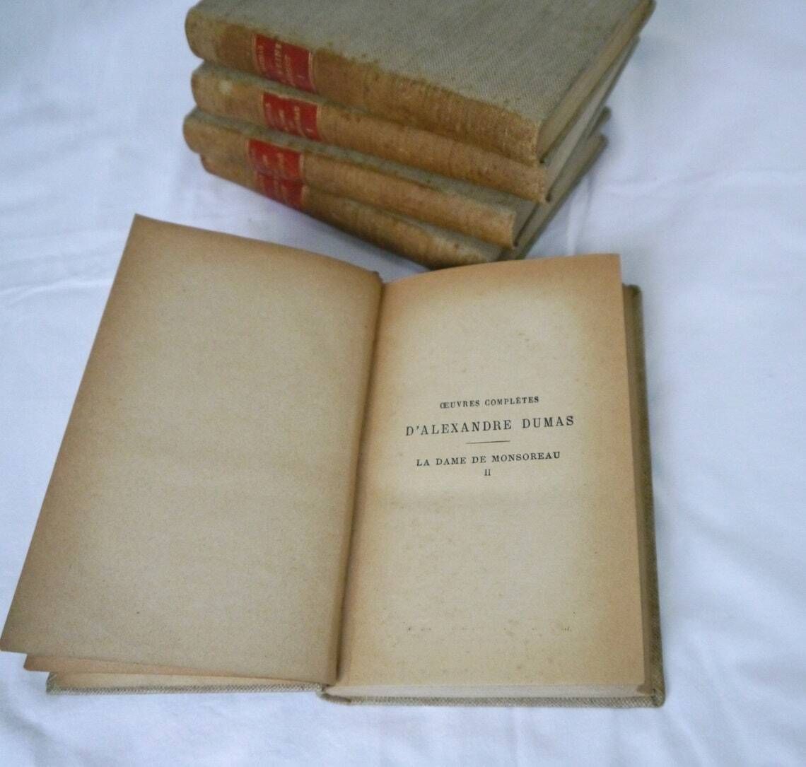 Vintage Set Of 5 French Novels Set Of Alexandre Dumas Books Early 1900's French Novels photo 51.0