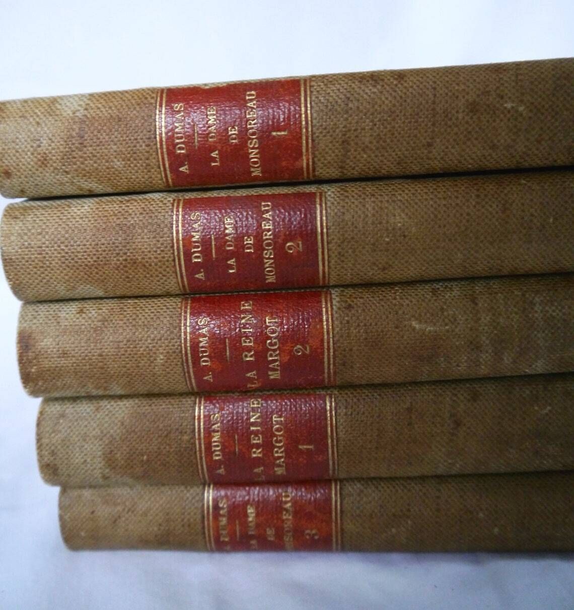 Vintage Set Of 5 French Novels Set Of Alexandre Dumas Books Early 1900's French Novels photo vintage