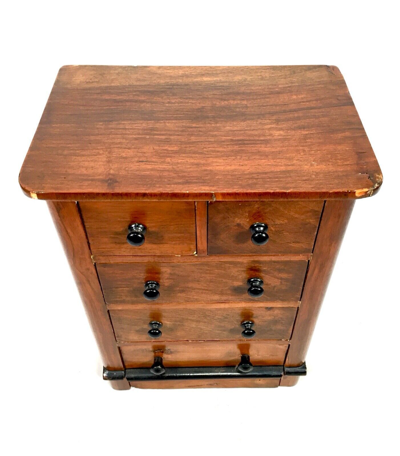 Antique Miniature Tabletop Wooden Chest Of Drawers C.1910 / Apprentice Furniture