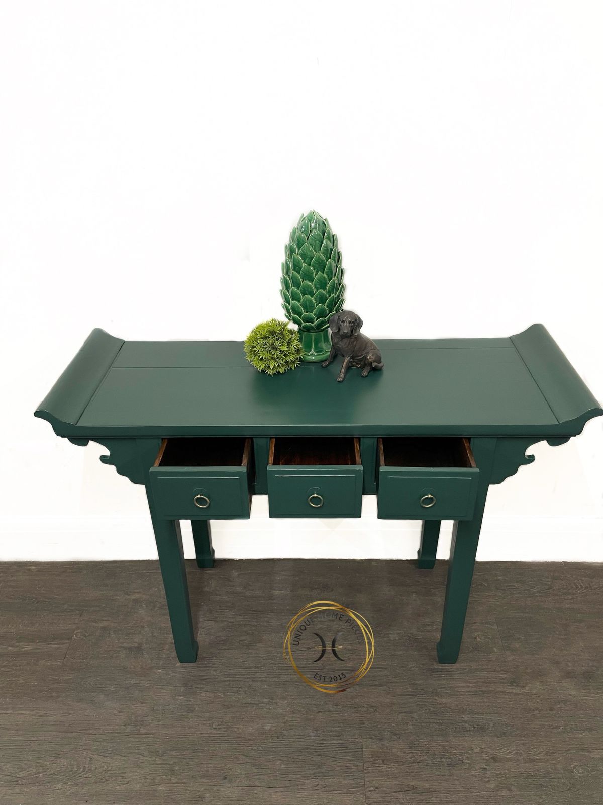 Green Oriental Style Console photo vintage