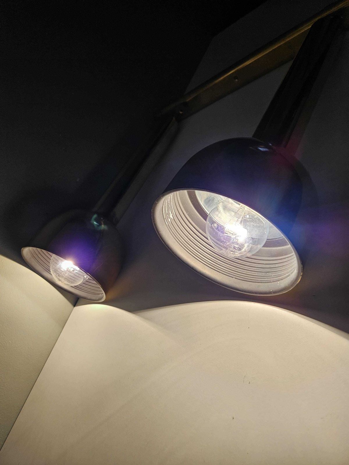 Set Of 2 Vintage Gold Pendant Light, Mid Centuryy Modern, Retro Light, Eye Ball Lamps, Eyeball, 70's Yugoslavia, Ceiling Lamp, Hanging Lamp photo vintage