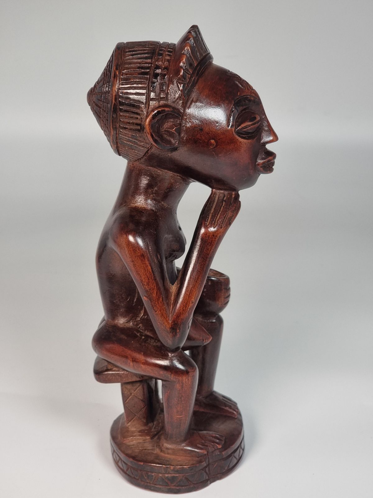 African Angola Tribal Fertility Hardwood Figure Circa 1930 photo Art