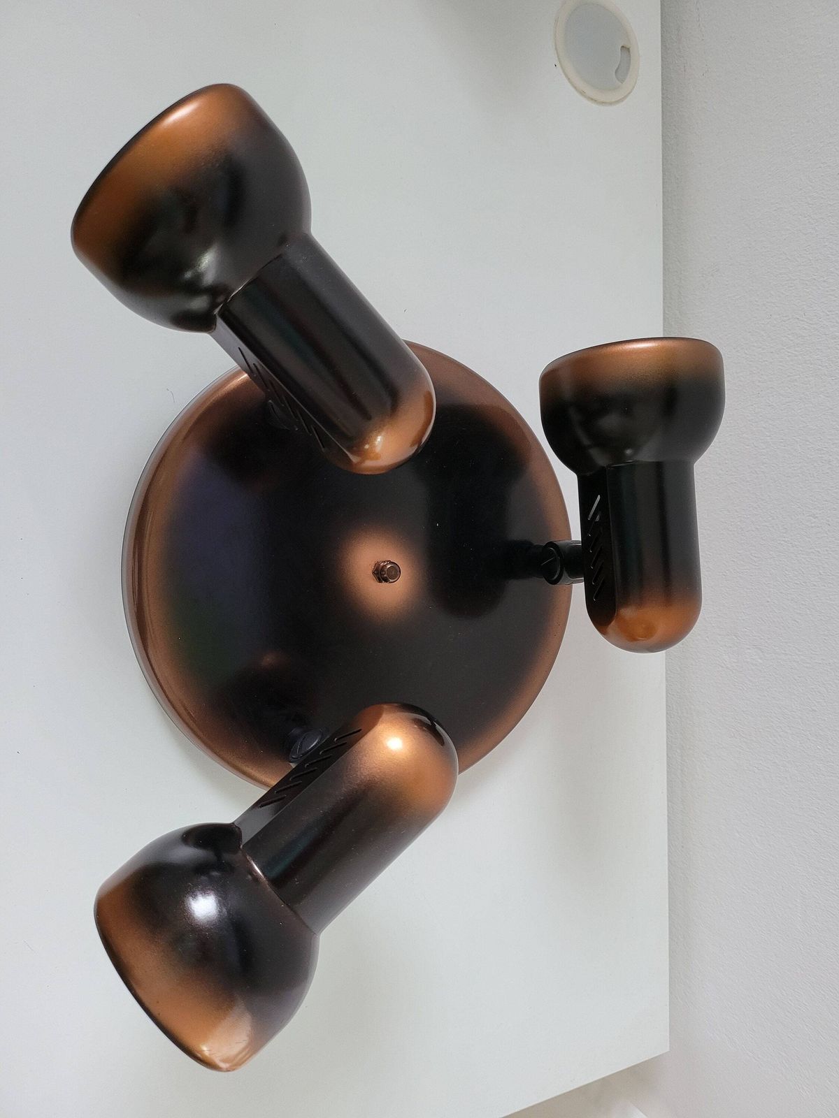 Vintage Flush Mount Ceiling Light, Copper Ceiling Lamp, 80's Lamps, 80s Bronze Lamp, Retro Spotlight, Brown Spot Light, Light Fixture photo 112.0