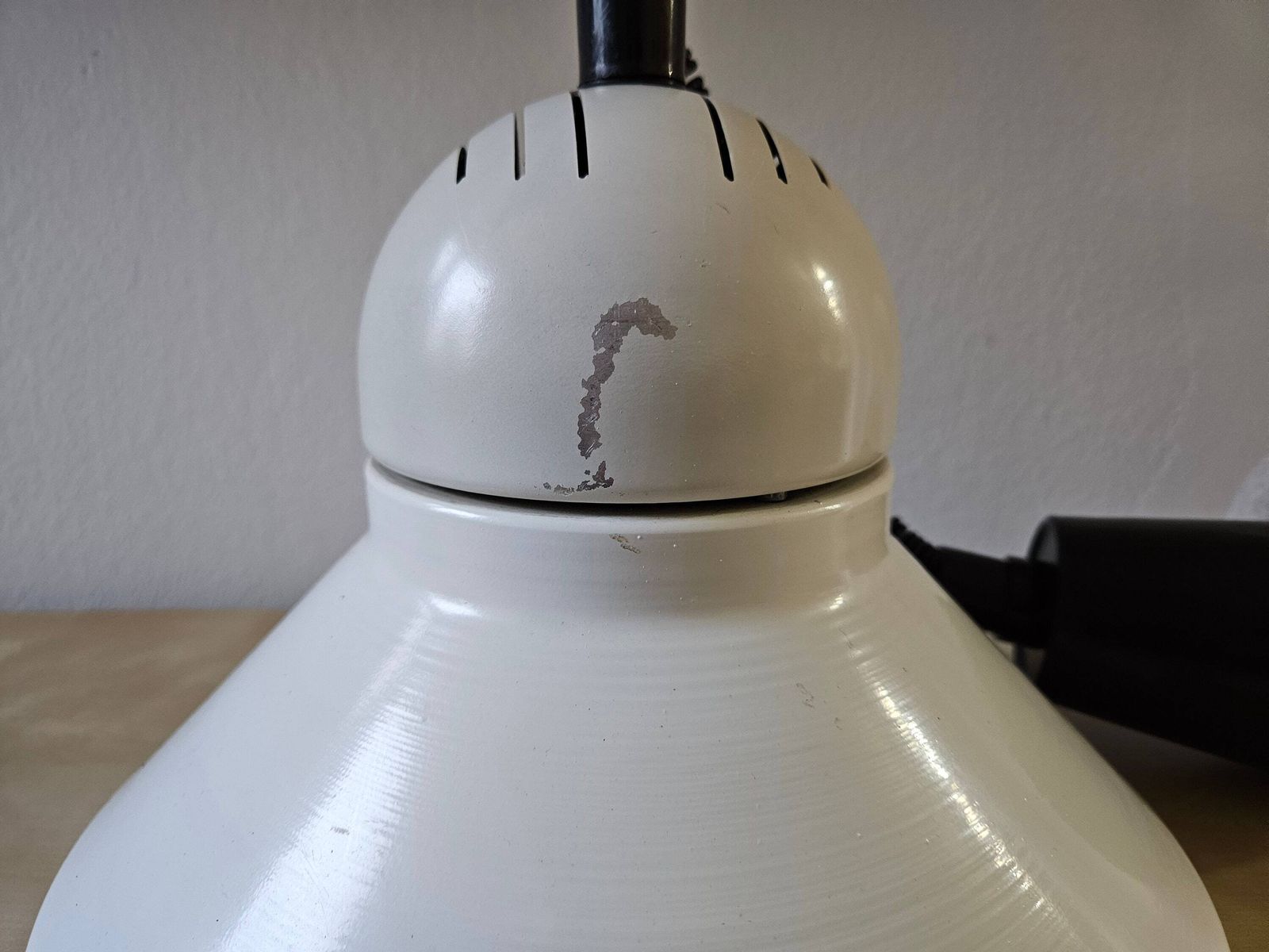 Vintage Pendant Lamp, White Lamp, Metal Lamp, Vintage Ceiling Light, 80's Lamps, Retro Hanging Light, Retro Kitchen Lamp, Black And White photo buy