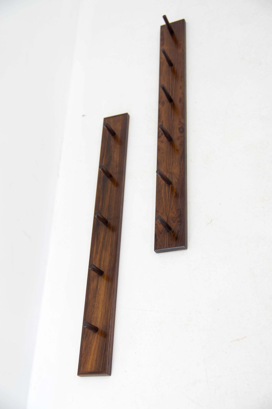 Set Of Two Rosewood Wall Hangers, Denmark, 1970s photo for sale