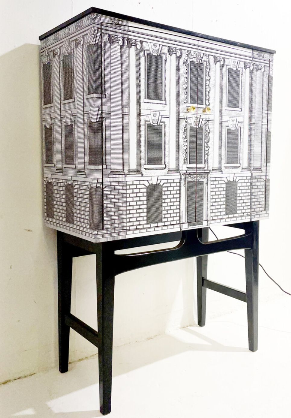 Vintage Fornasetti Style Drinks Cabinet Italian photo Furniture