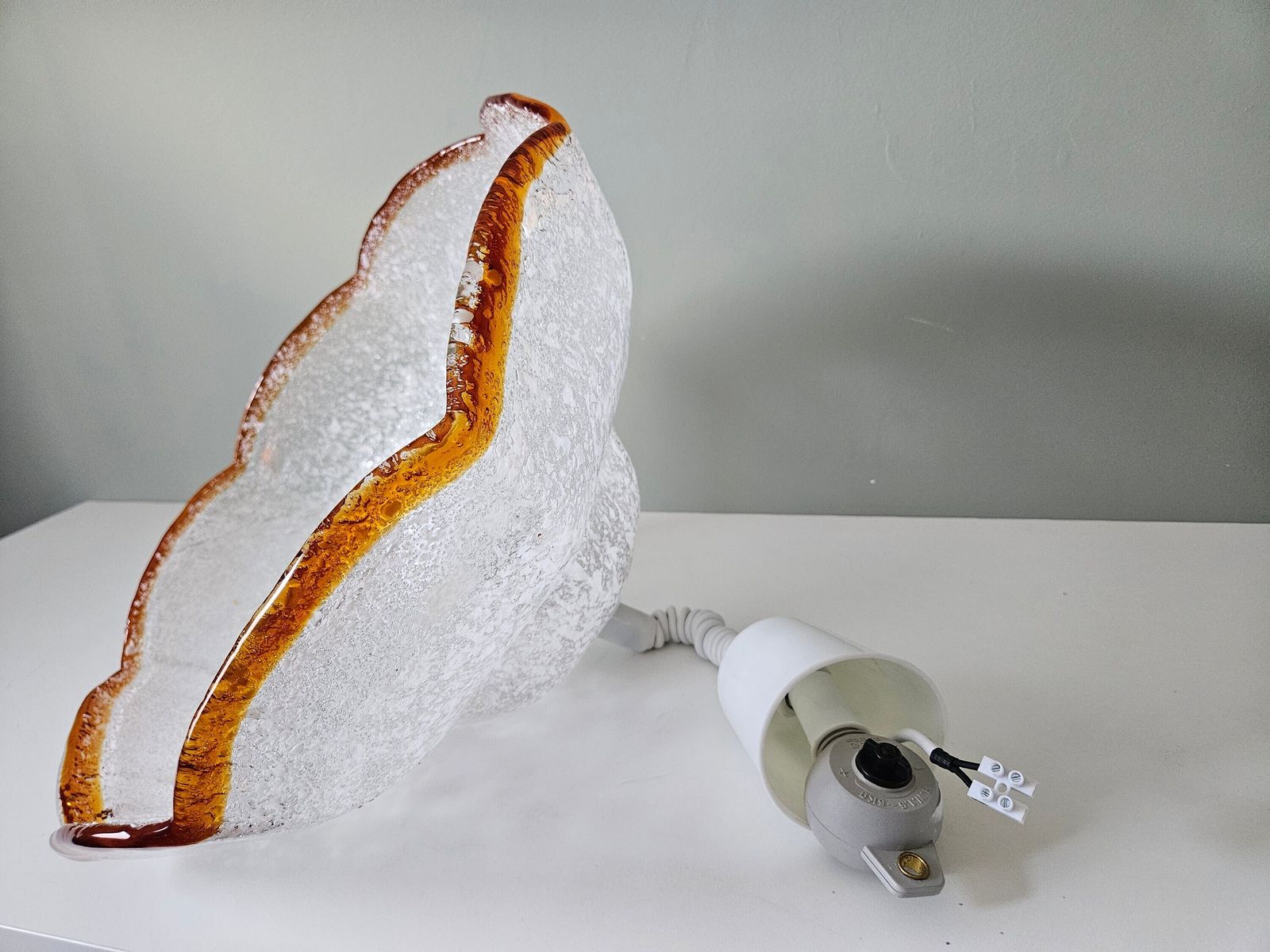photo for sale Murano Glass Lamp / Vintage Chandelier / Unique Pendant Light / Italian Design / Yugoslavia 70's Light Fixture / Hanging Lamp / Mcm