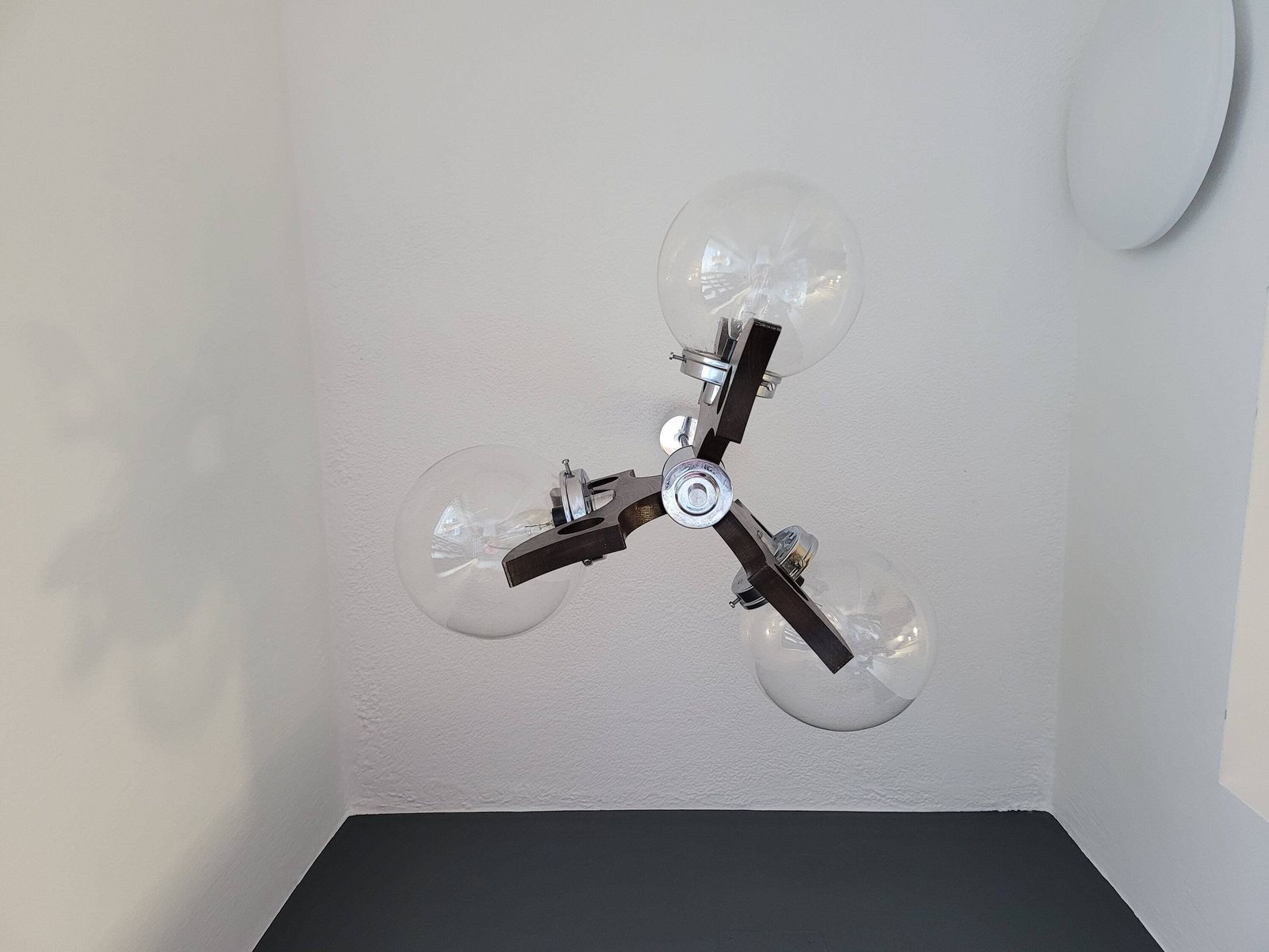 Vintage Pendant Light, Mid Century Modern Lamp, Bulb Ceiling Lamp, Glass Globes Chandelier, Sputnik Space Age Lamp 70's Mcm Yugoslavia photo vintage