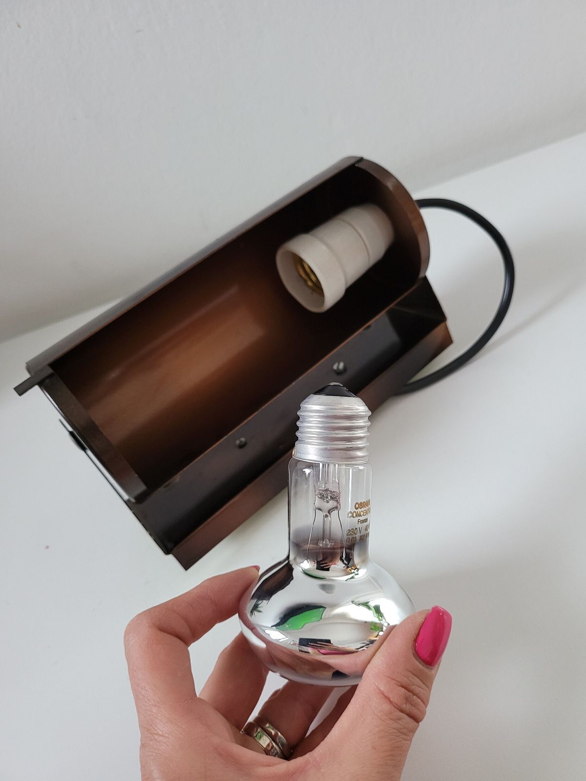 1 Of 2 Vintage Wall Light, Brown Wall Lamp, Bed Reading Lamp, Adjustable Bedside Lamp, Minimalist Design, Metal Wall Lamp, Copper Nightlight photo 51.0