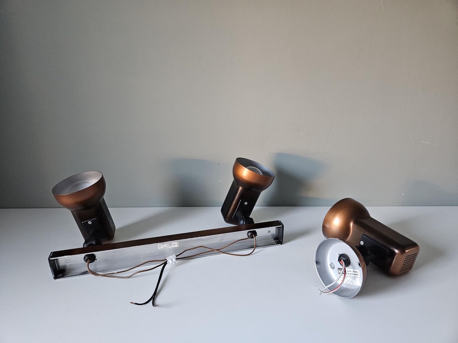 Set Of 2/ Retro Lamps, Bronze Track Spot Lights, Copper Wall Lamps, Vintage Flush Mount Wall Lights, Ceiling Lights, Side Lamps photo Lighting