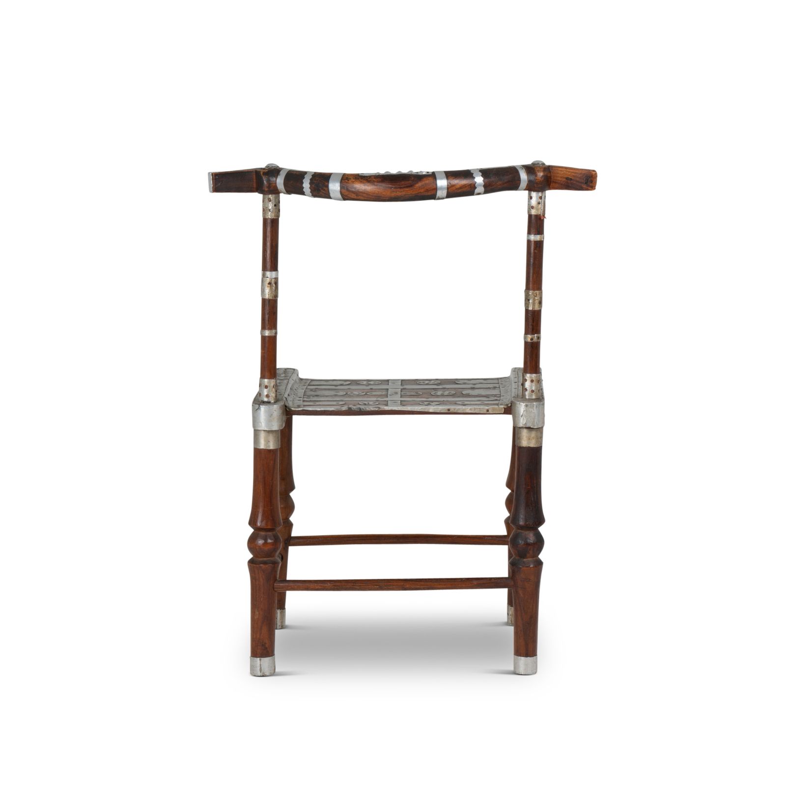 Furniture Chair With Hammered Metal Decoration, Twentieth Century photo