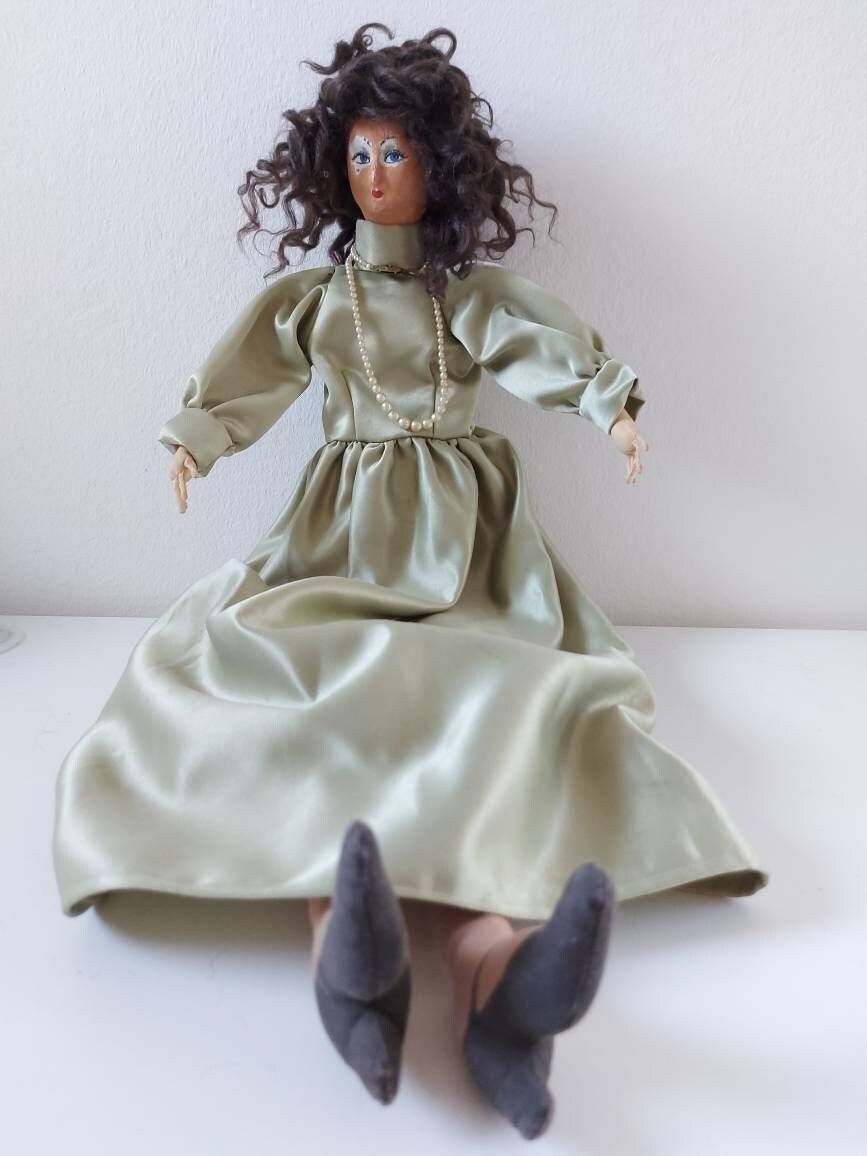 Rare Large 25" Vintage Boudoir Doll, Vintage Cloth Doll, Vintage Toy, Textile Doll, Fabric Doll, Old Toy, Vintage Decor, Home Decor