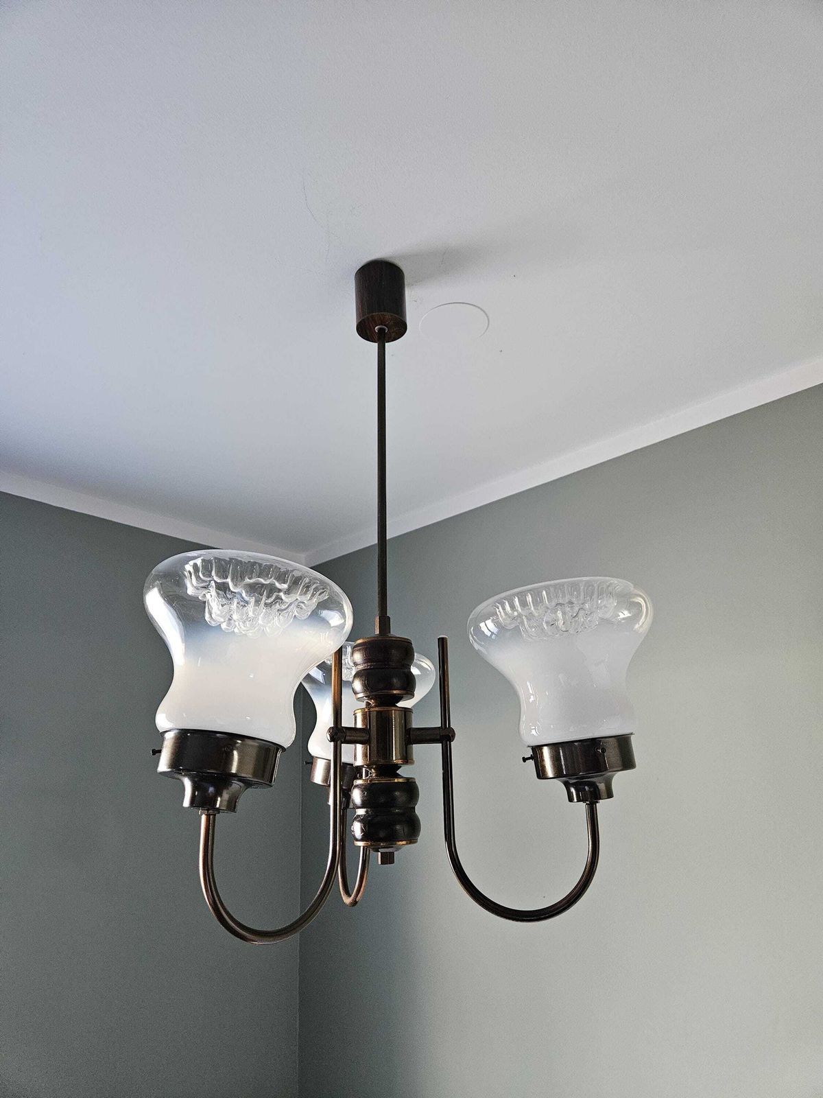 Vintage Chandelier / Copper Glass Light Fixture / Mazzega Pendant Light / Murano Glass Chandelier / Mid Century Modern Lamp / Yugoslavia 70s photo Lighting