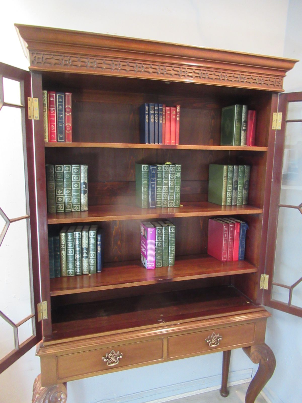 Chippendale   Style Mahogany   Bookcase Dating   From Around  The 1910s photo Furniture