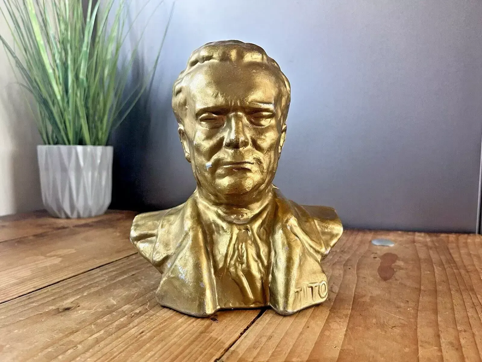 photo for sale Cast Metal Bust Sculpture Of Josip Broz Tito Yugoslavian Communist Revolutionary