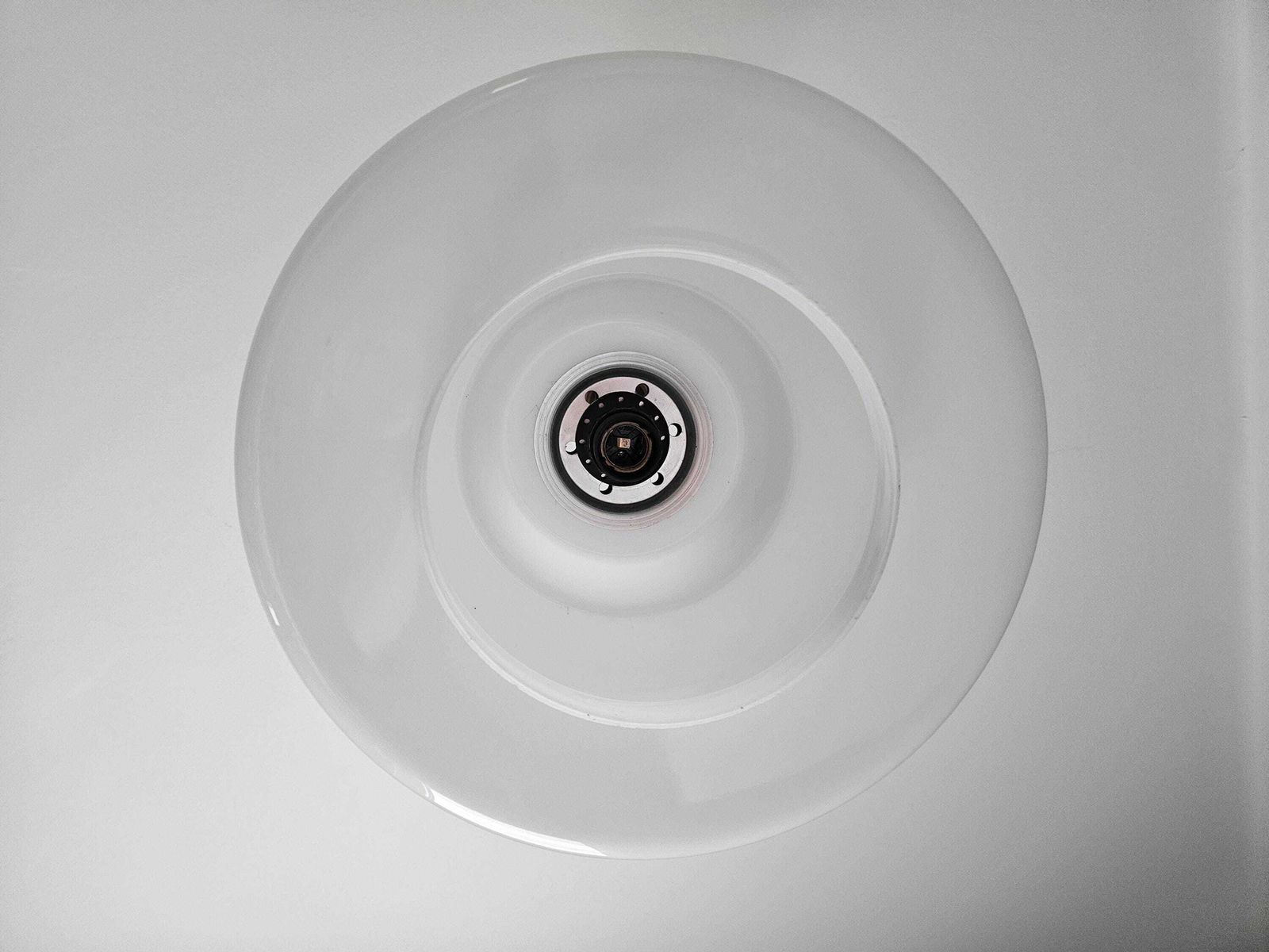 photo for sale Vintage Pendant Light, Mid Century Light Fixture, Opaline Glass Chandelier, Kitchen Light, Ceiling Lamp, Mcm, 70's Yugoslavia