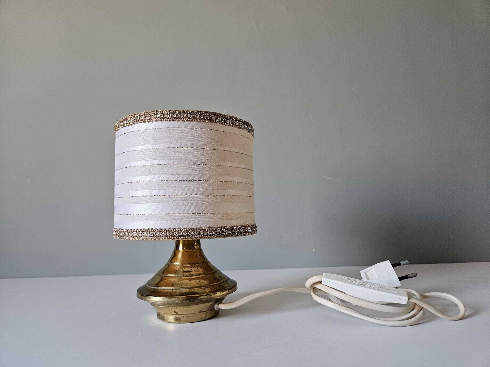 Vintage Bedside Lamp, Vintage Table Lamp, Brass Lamp, Retro White Glass Sconce Lamp, Night Light, Nightstand Lamp, 60's Lamp, Old Lamp photo Lighting