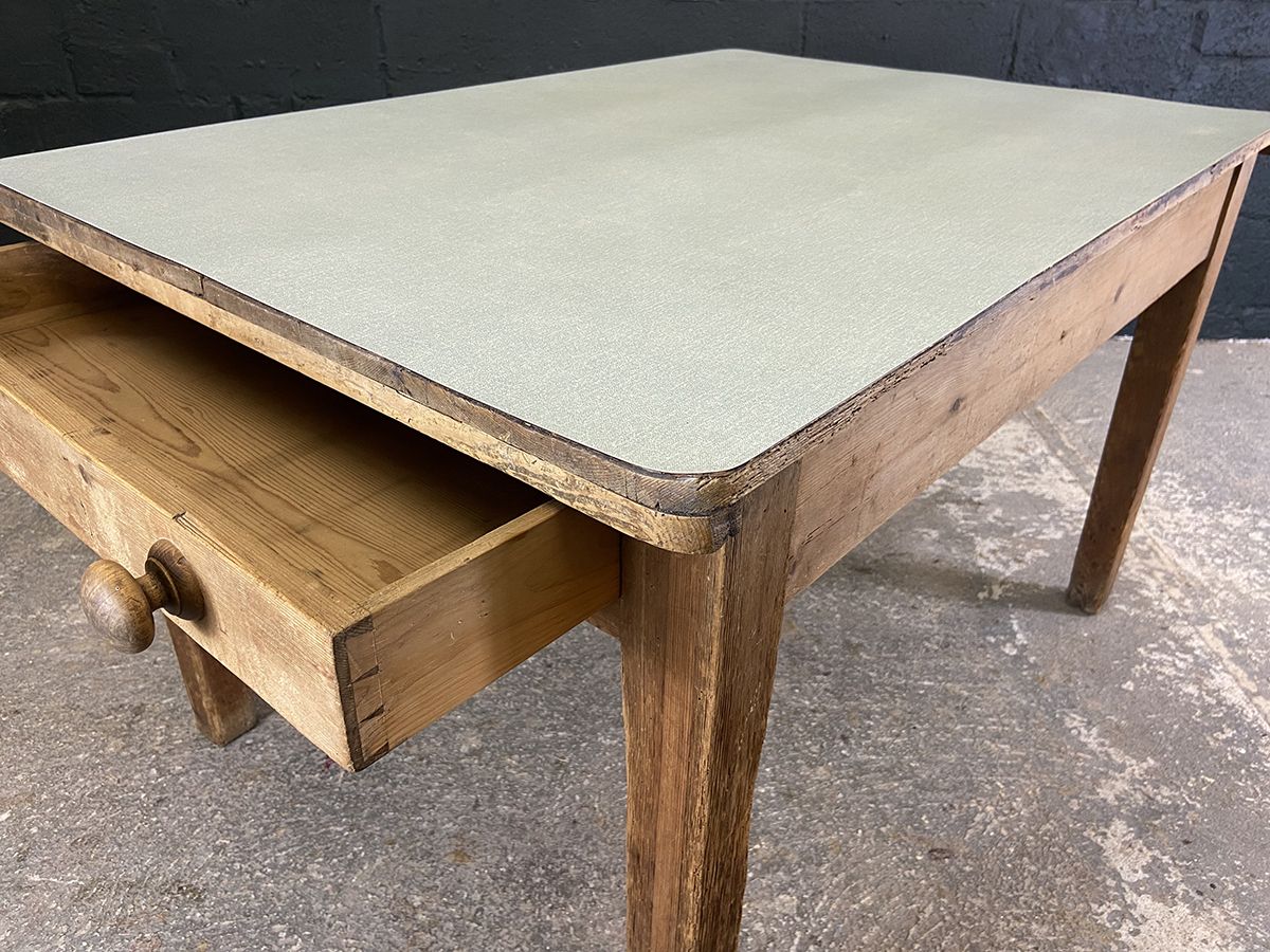 Antique Pine Farmhouse Table With Formica Top photo buy