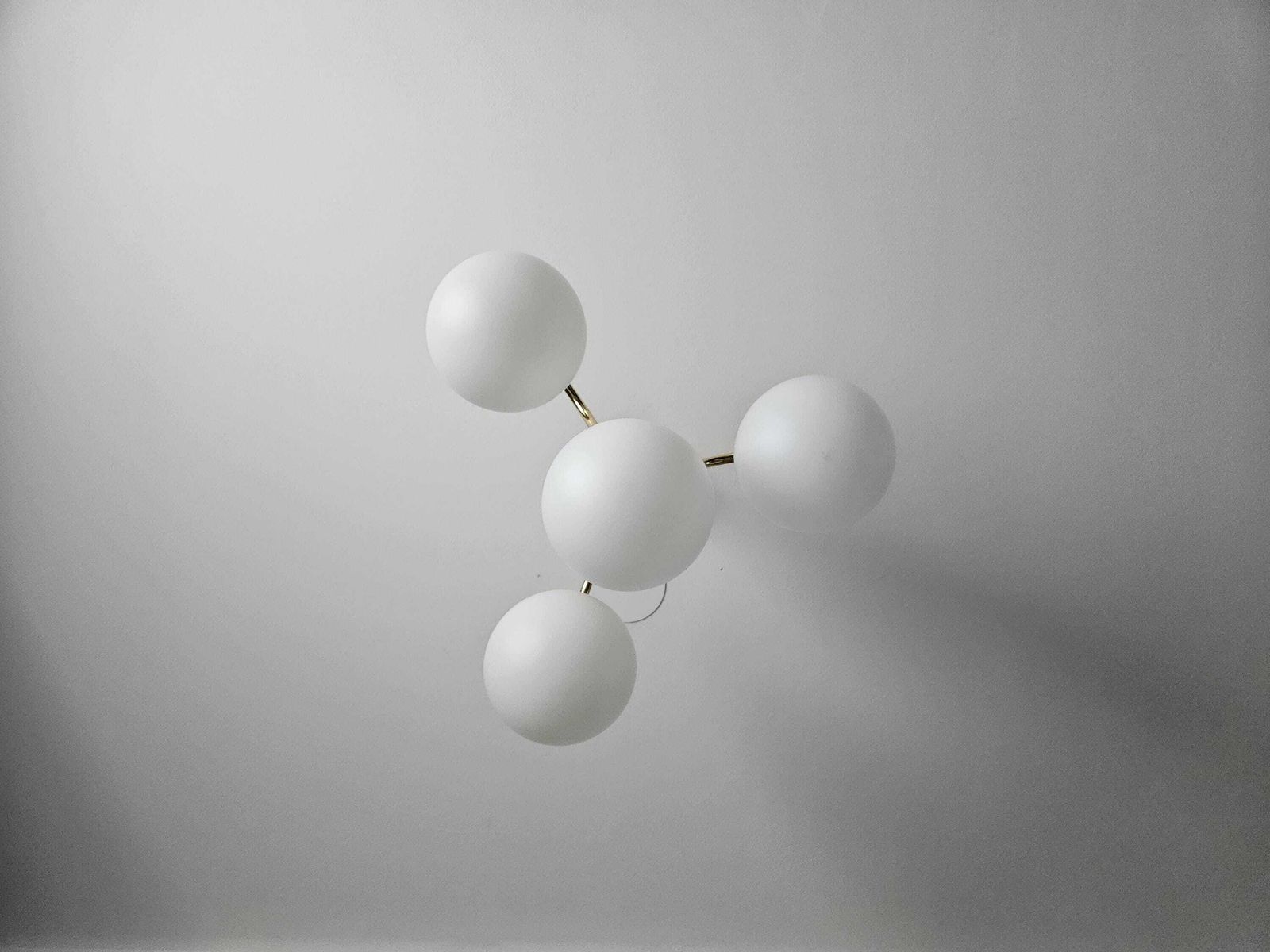 Vintage Brass Chandelier, Sputnik Pendant Lamp, Glass Globes Pendant Light, Mid Century Modern, Ceiling Light, Hollywood Regency Style 70's photo for sale