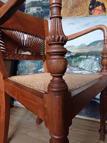 Anglo Indian Caned Early 20th Century Armchair photo 330.0