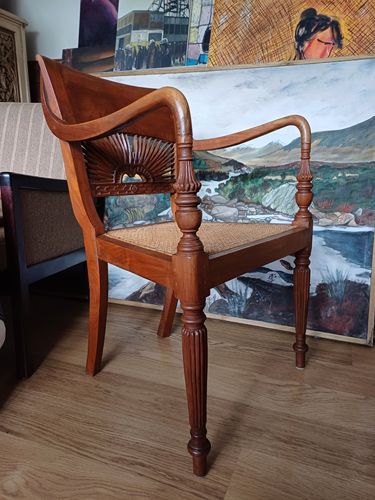 Anglo Indian Caned Early 20th Century Armchair photo buy