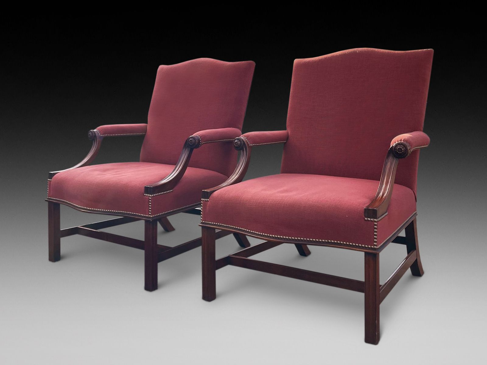 Pair Of Georgian Style Gainsborough Chairs photo Furniture