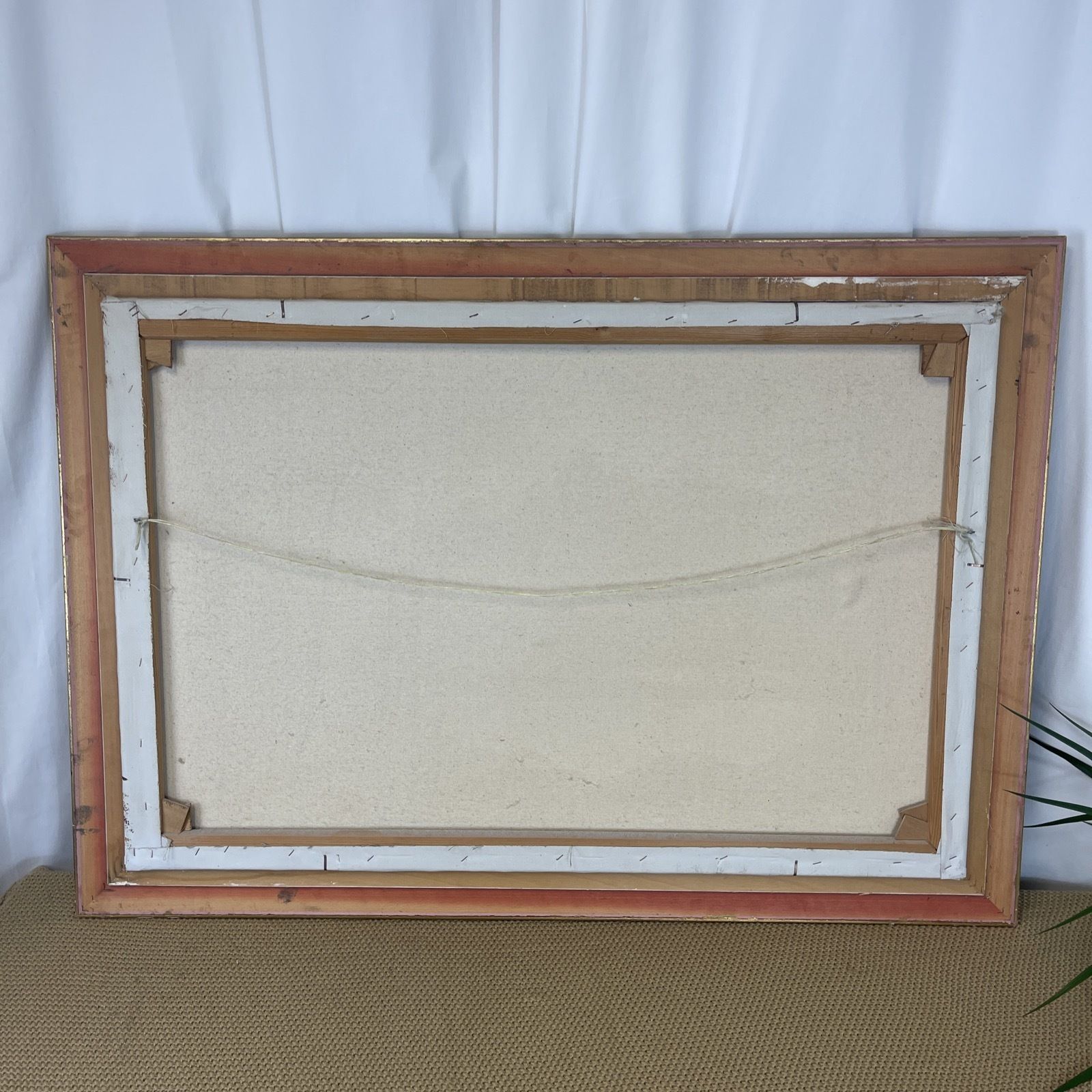 Oil Painting Signed Antonio Vintage Gold Frame Huge 103cm X 75cm Mountains Lake photo vintage