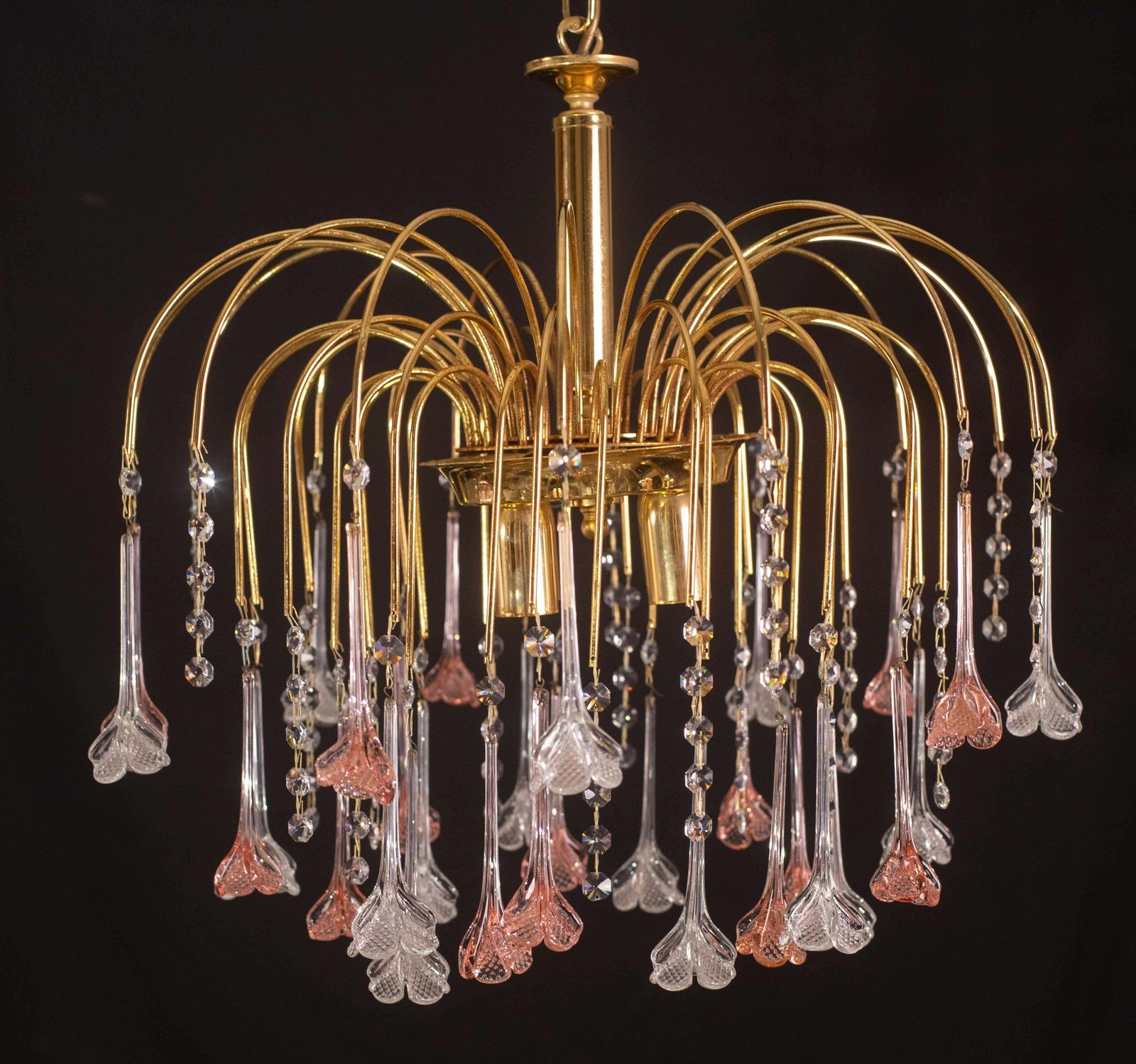 Brigitte Bardot, Pink And Trasparent Murano Flowers Chandelier, 1970s photo buy