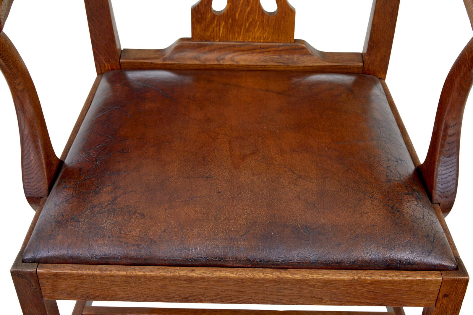 19th Century Shepherds Crook Oak Armchair photo for sale