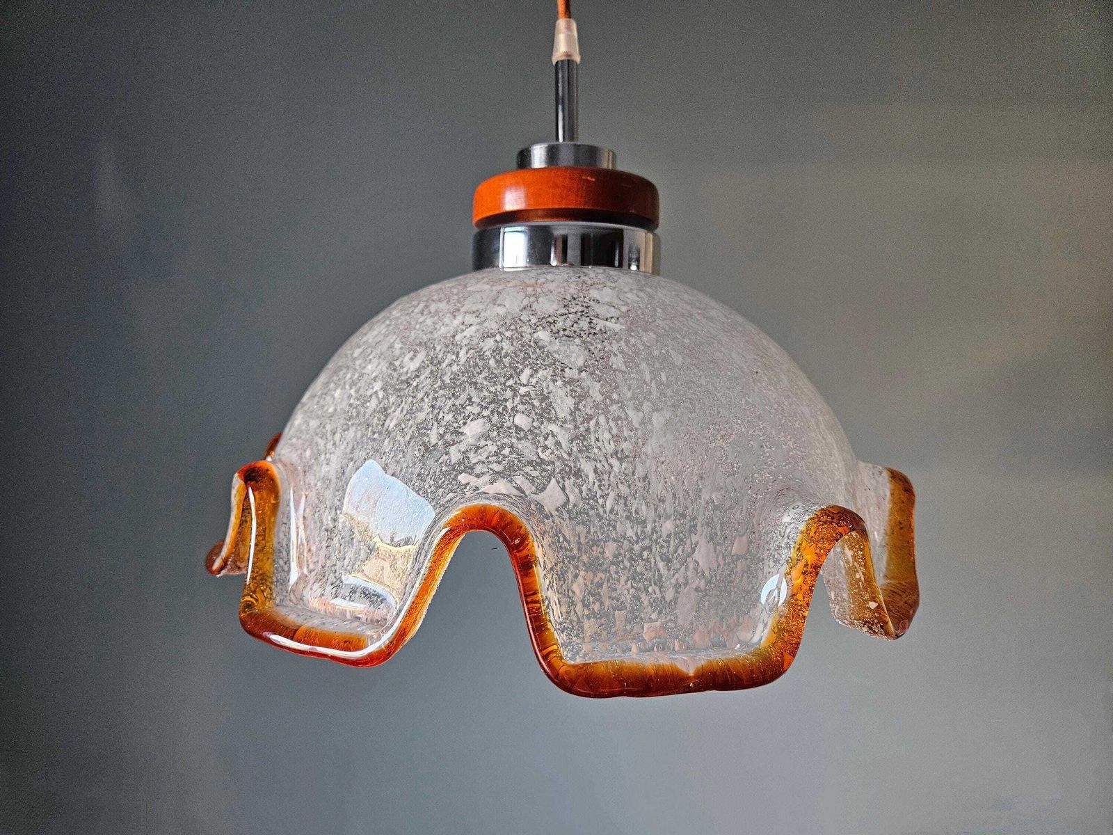 Murano Glass Lamp / Vintage Chandelier / Unique Pendant Light / Italian Design / Yugoslavia 70's Light Fixture / Hanging Lamp / Mcm photo furniture