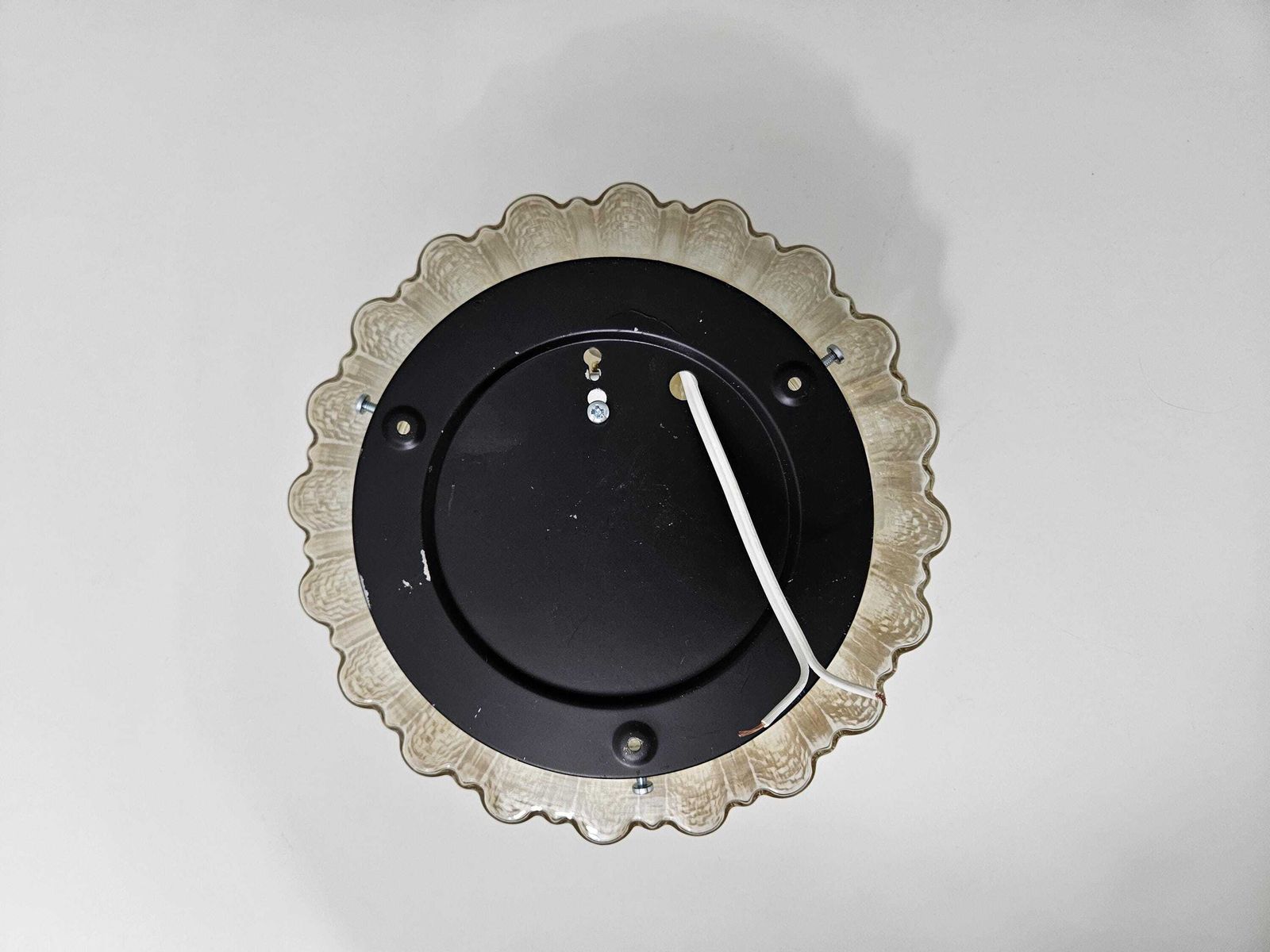 L Vintage Bubble Glass Flush Mount Ceiling Light, Amber Glass Wall Lamp, Mid Century Modern, Glass Sconce, 70's Lamp, Helena Tynell Style photo vinterior