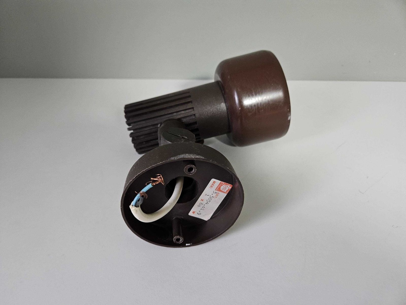 Vintage Wall Lamp, Metal Wall Light, Vintage Sconce, Brown Spotlamp, 70's Lamp, Retro Lamp, Yugoslavia, Bedside Lamp photo for sale
