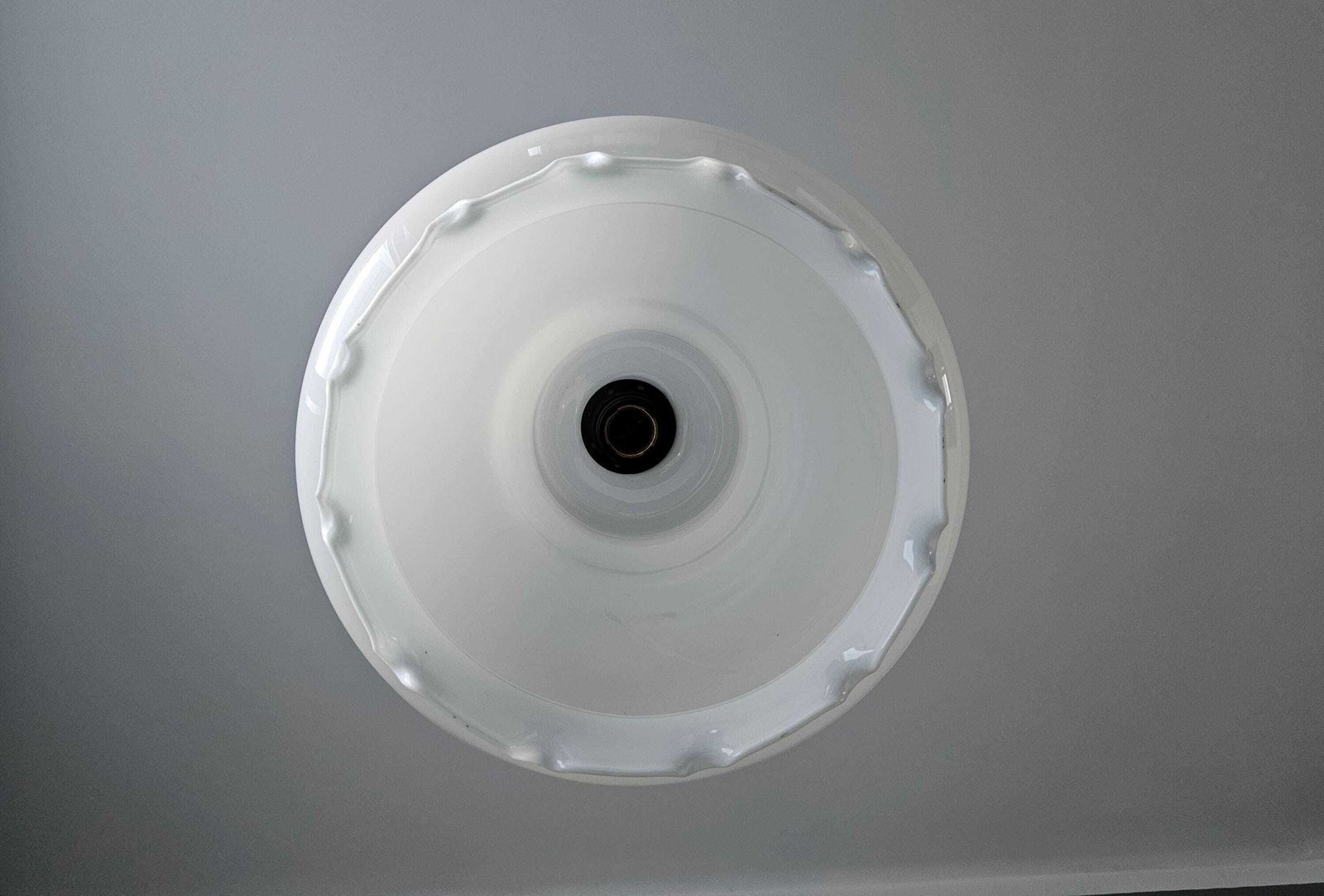 Vintage Opaline Glass Pendant Lamp, Kitchen Ceiling Light, 70's Lamp, White Kitchen Hanging Lamp, Retro Lamp, Mid Century Lamp, Mcm photo 172.0