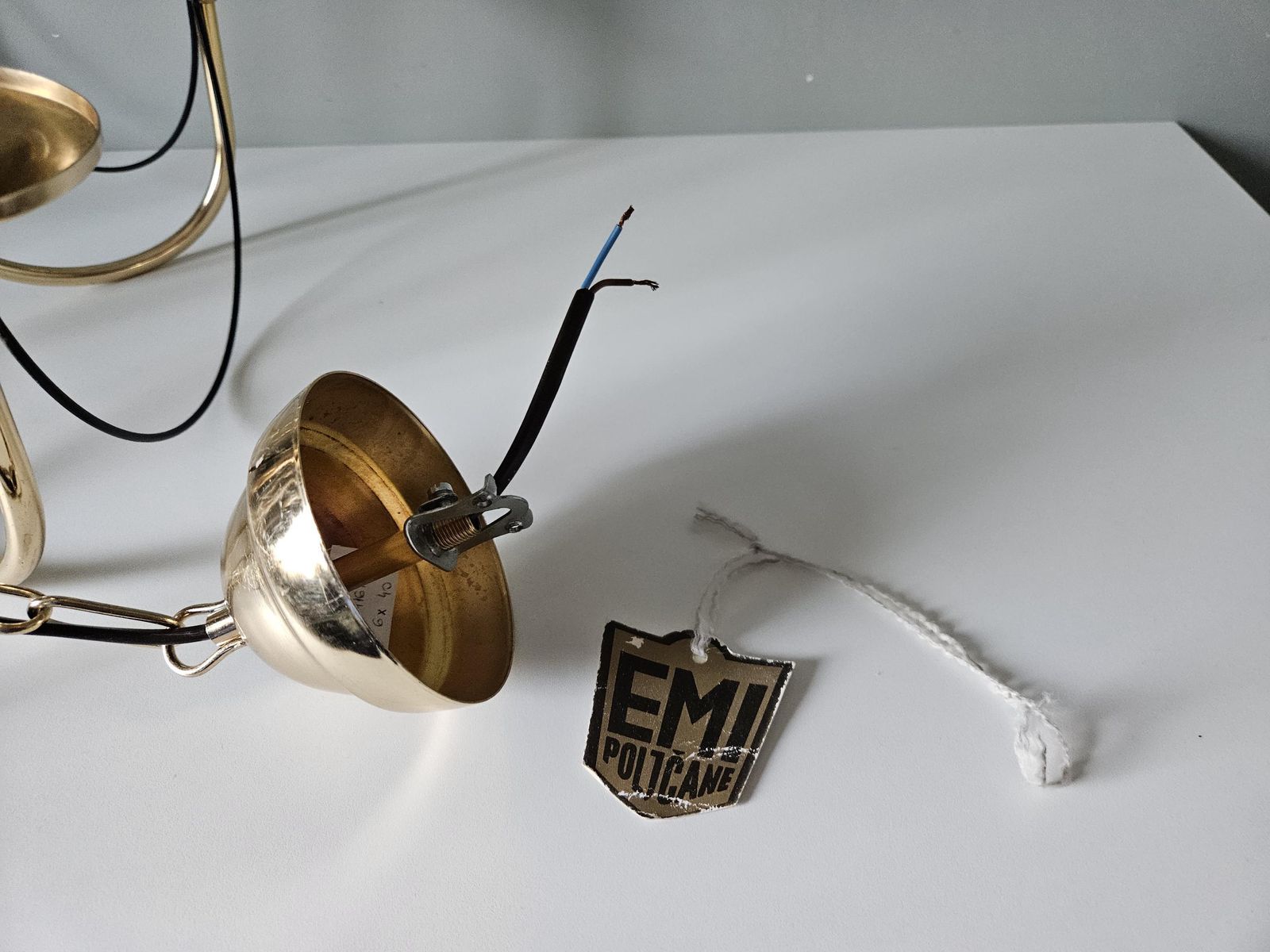Vintage Chandelier, Golden Chandelier, Golden Light Fixture, Pendant Light, Ceiling Light, Gold photo buy