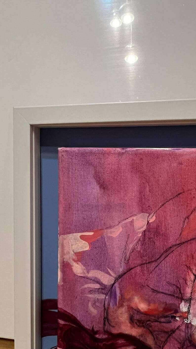 Contemporary Framed Acrylic Painting On Canvas – Figurative Nude photo vinterior