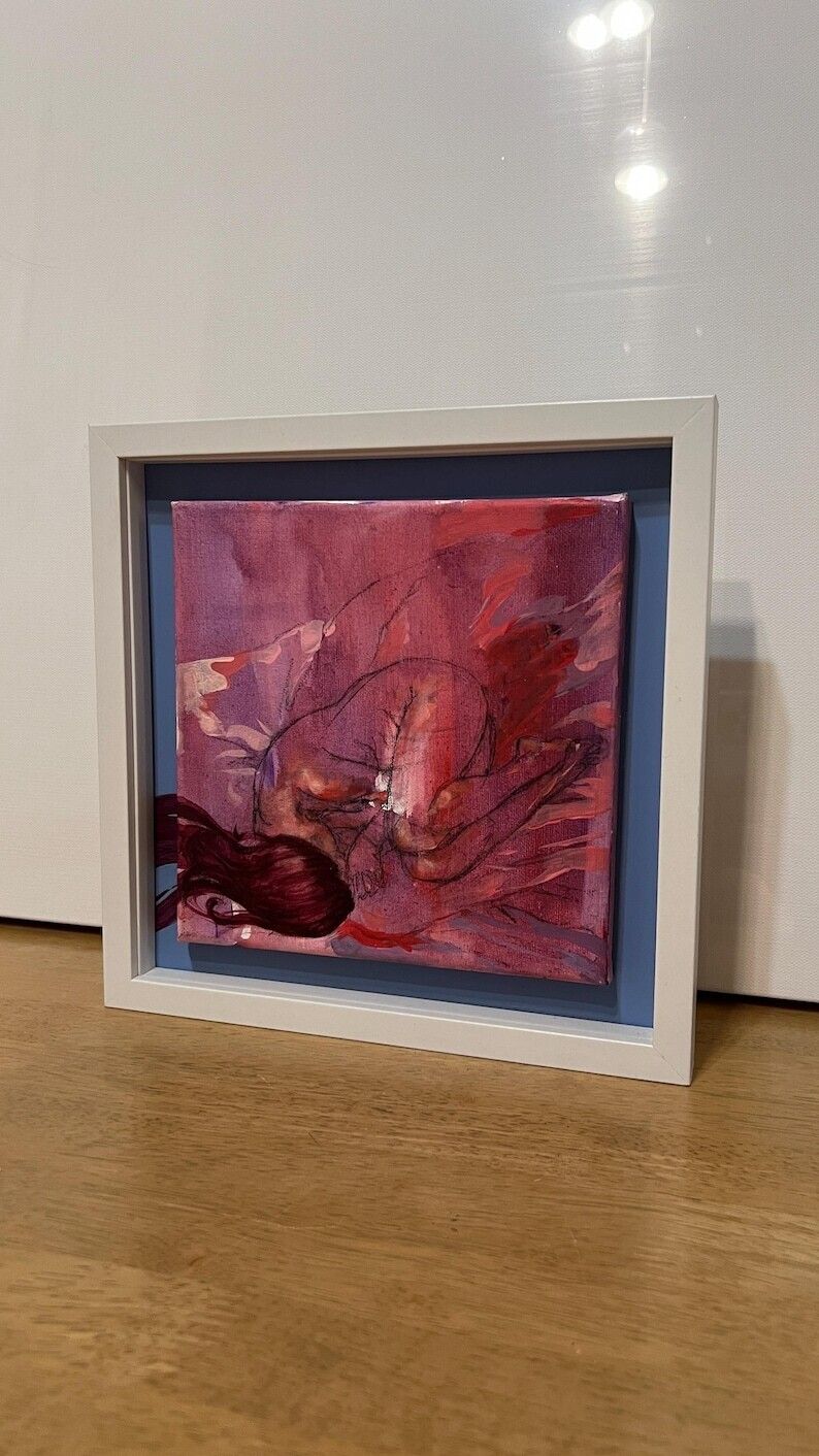 photo furniture Contemporary Framed Acrylic Painting On Canvas – Figurative Nude