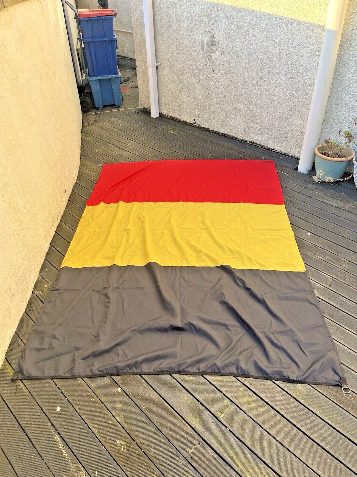 Huge Vintage 82" X 59" Silky Belgium Flag Decorative Wall Hanging 70's 80's 90's