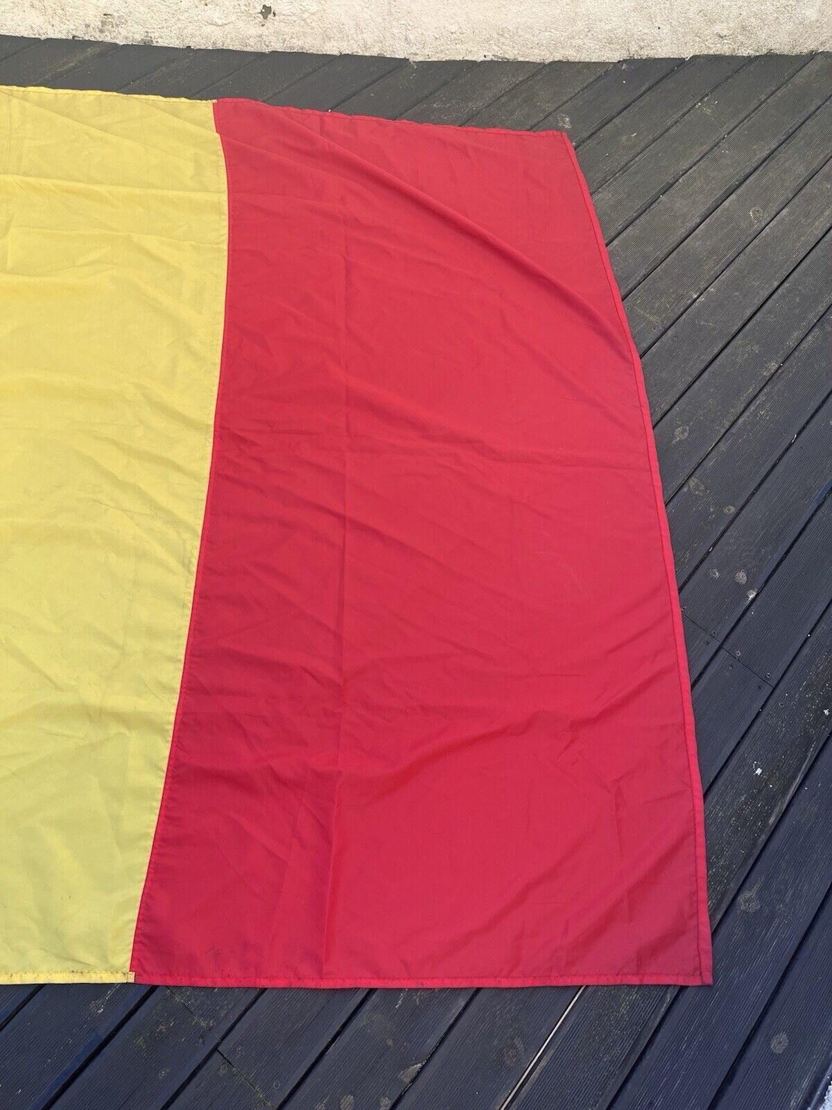 Huge Vintage 82" X 59" Silky Belgium Flag Decorative Wall Hanging 70's 80's 90's photo 95.0