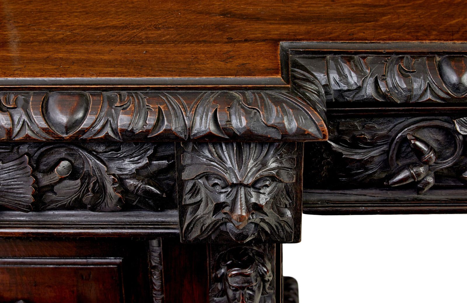 5445.0 19th Century Carved Oak Mirrored Sideboard Of Grand Proportions photo
