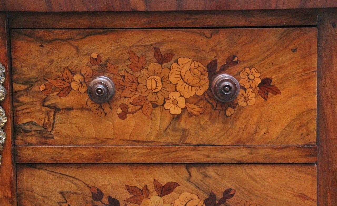 19th Century Walnut & Marquetry Wellington Chest photo buy