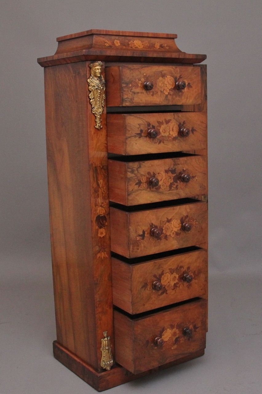 photo buy 19th Century Walnut & Marquetry Wellington Chest