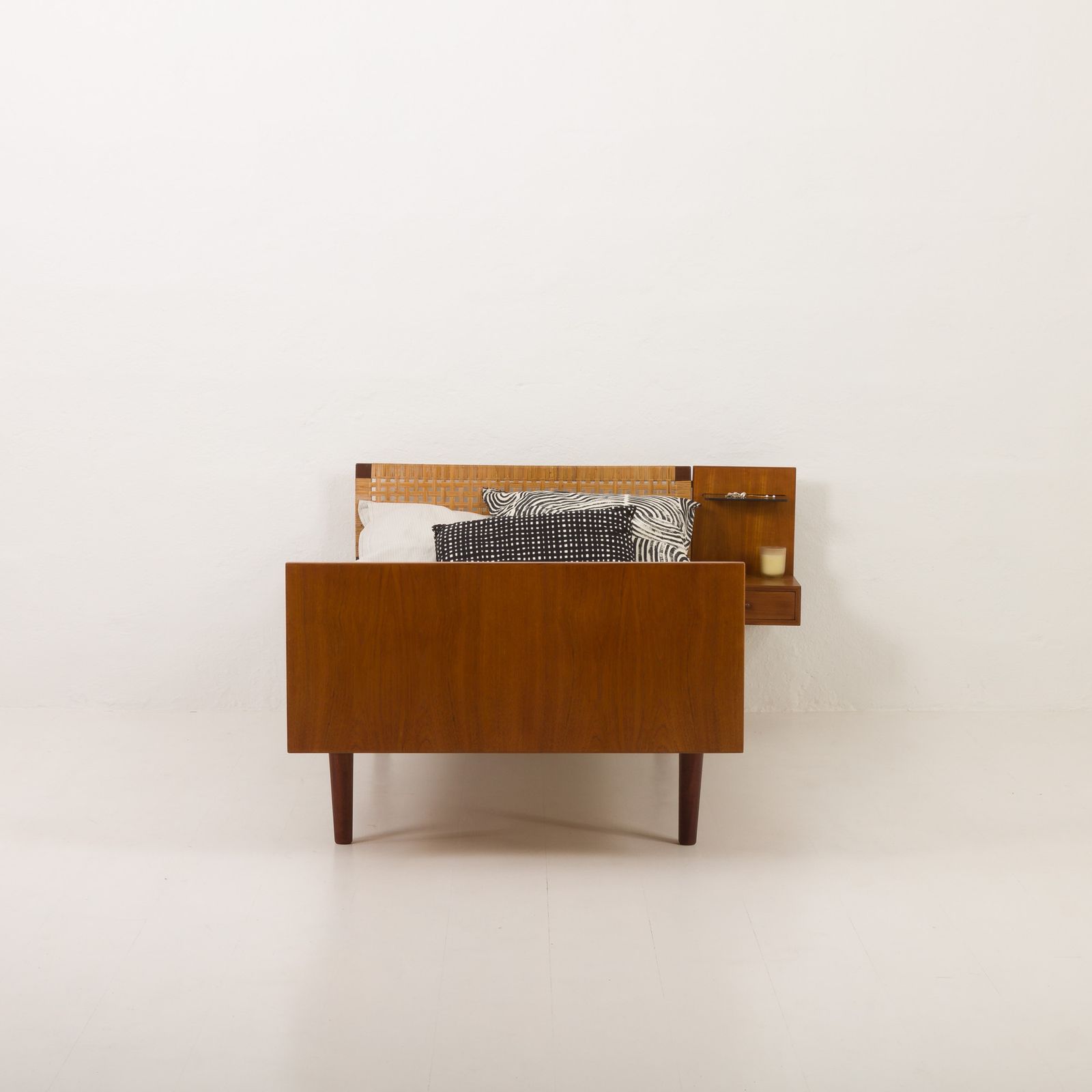 Hans J. Wegner Single Bed In Teak And Cane For Getama, Denmark, 1960s photo furniture