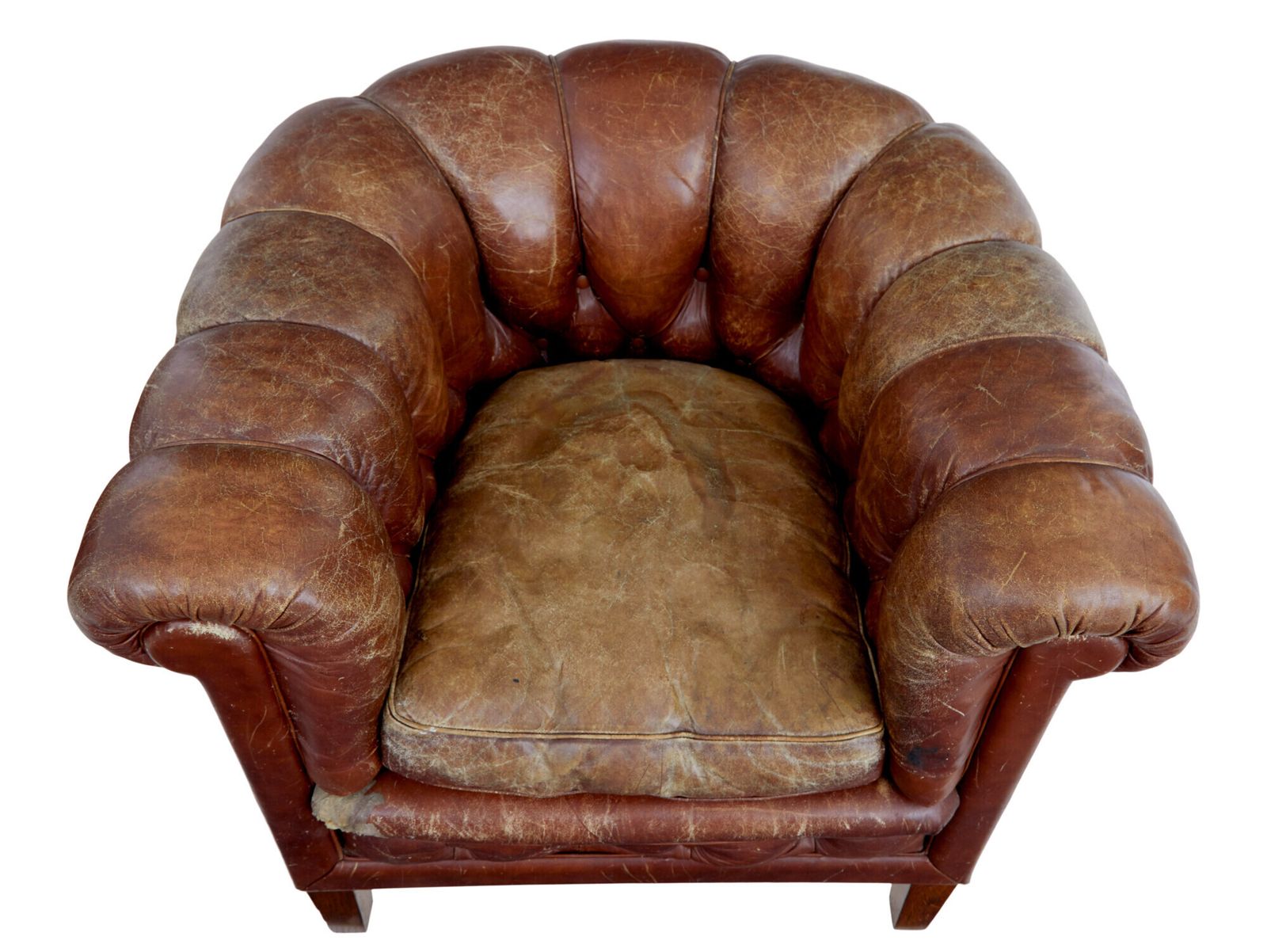 Pair Of Early 20th Century Leather Lounge Armchairs photo for sale