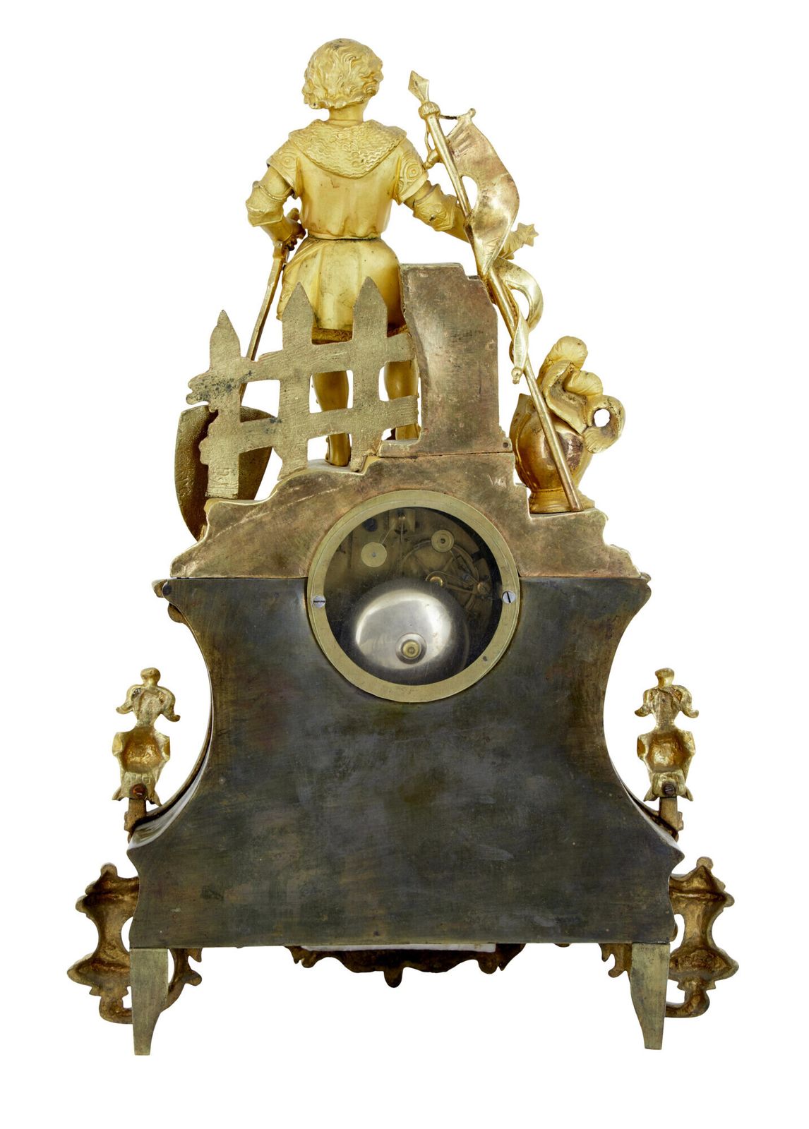 photo furniture 19th Century French Ormolu And Marble Figural Mantel Clock