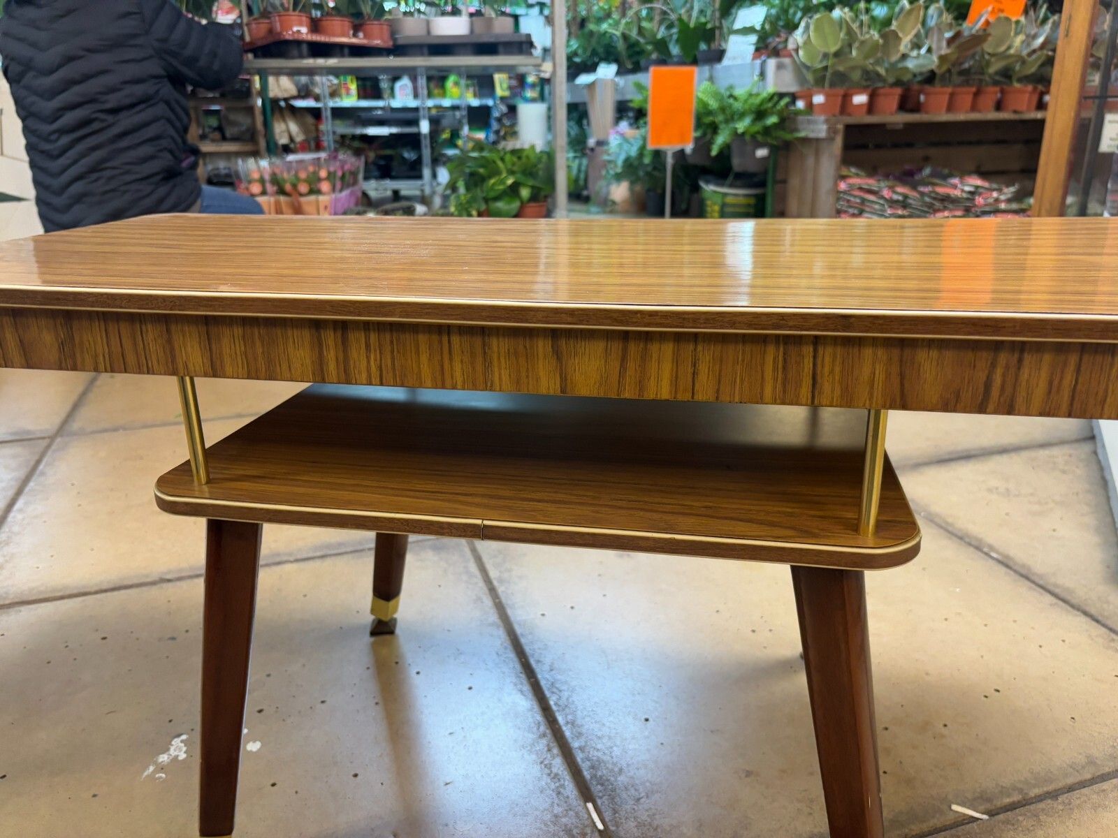 145.0 Mid Century/ Retro Wooden Coffee Table With Magazine/ Book Shelf photo