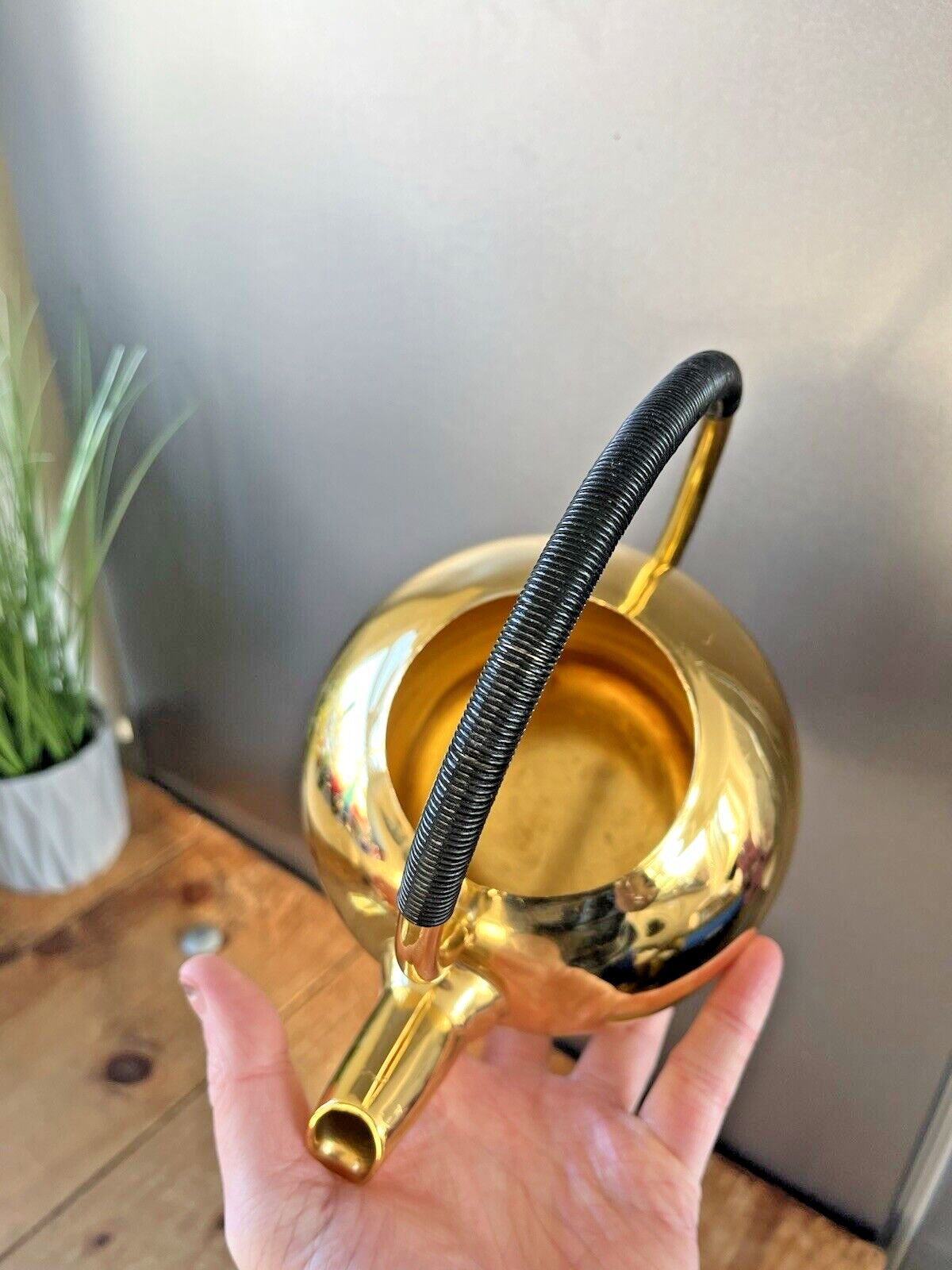 Mid Century 60's Art Deco Style Modernist French Inalta Luxe Kettle Woven Handle photo buy